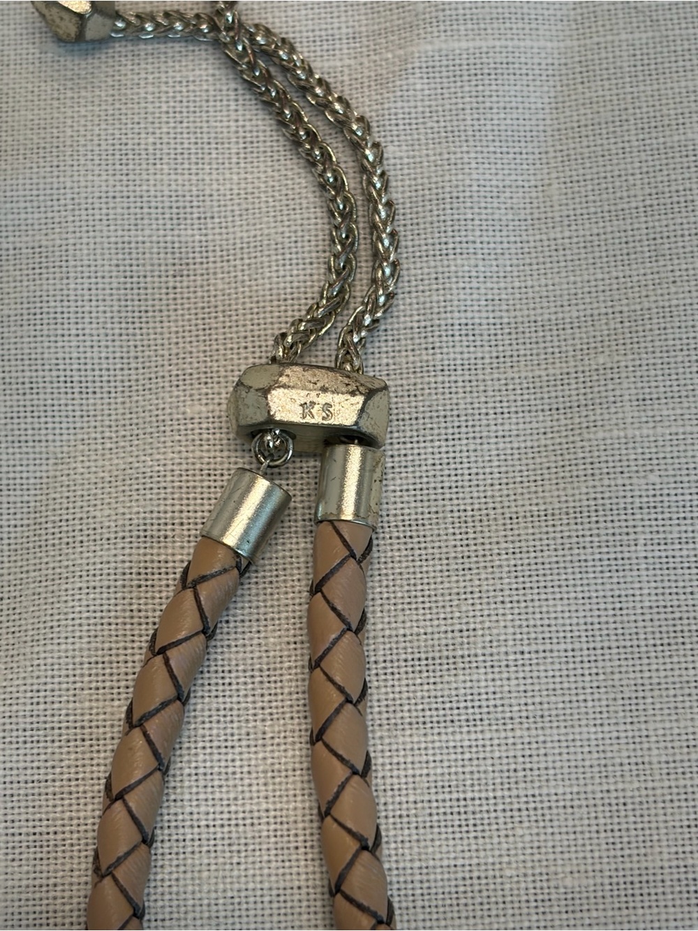 Kendra Scott Adjustable Tan Braided Leather and Gold Accent Women's Bracelet - Picture 5 of 5